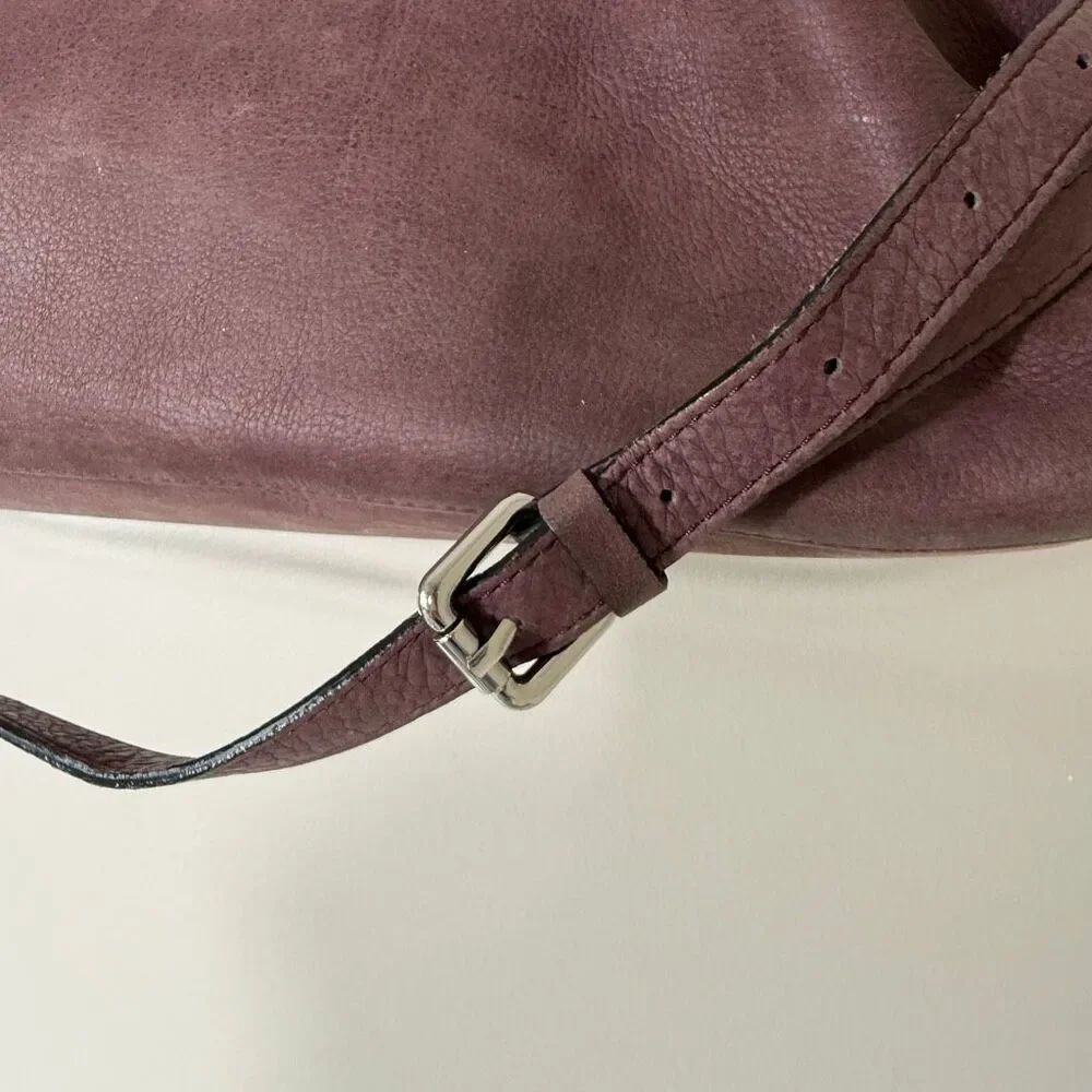 Gianni Chiarini Light Purple Brown Slouchy Distressed Italian Leather Handbag